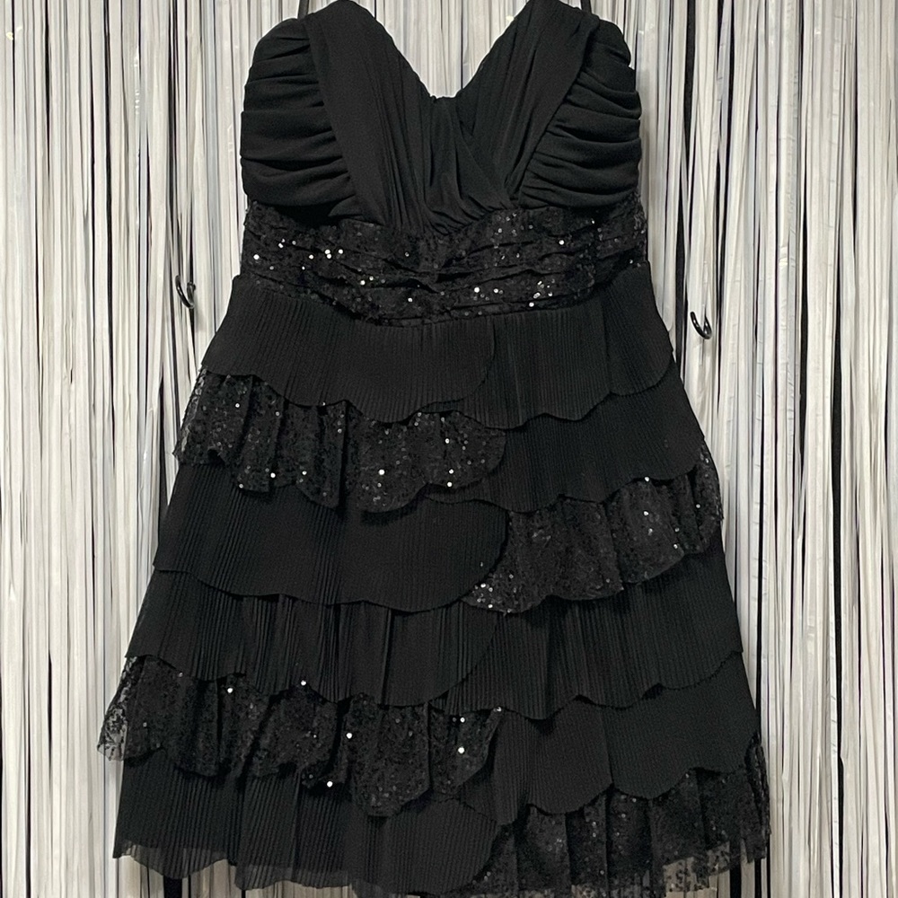 Deb Sequin Ruffle Party Dress